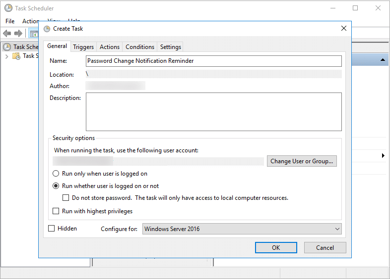 task scheduler windows server 2016