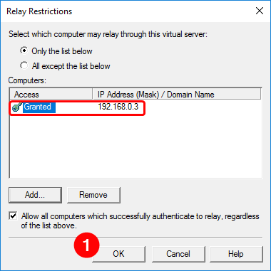 Confirming new relay restriction