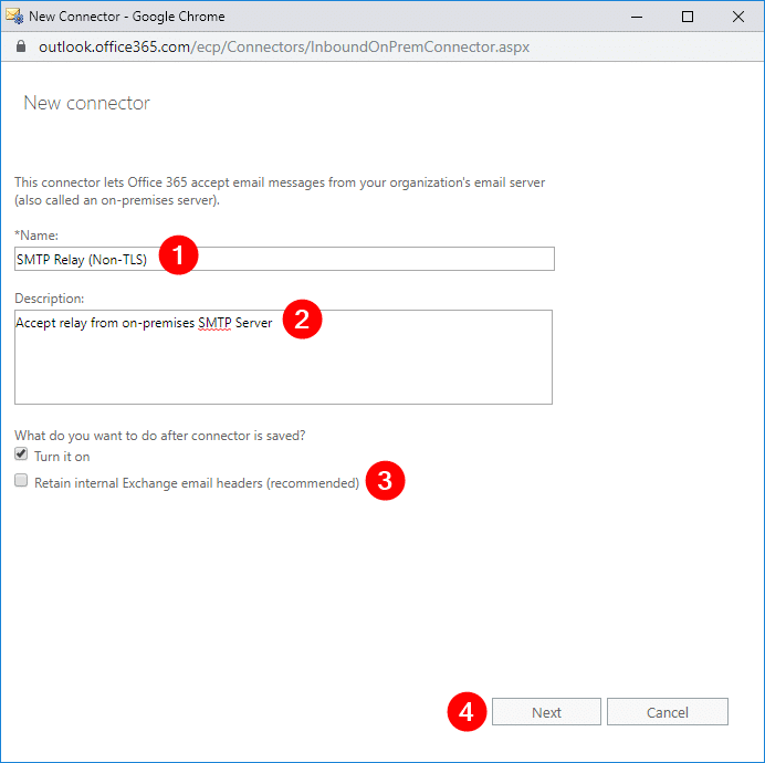 Assigning a name to the connector