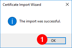 image_tooltip Successful certificate import
