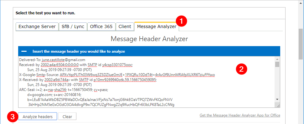 Analyzing headers