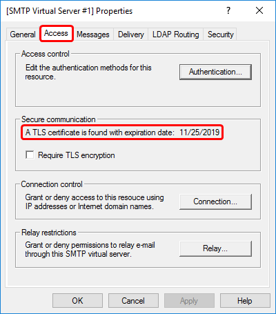 Inspecting TLS certification expiration date