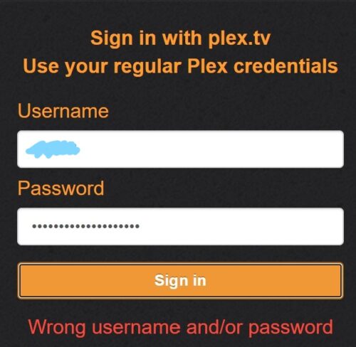 An error when attempting to sign in to a service that doesn't support Plex two-factor authentication.