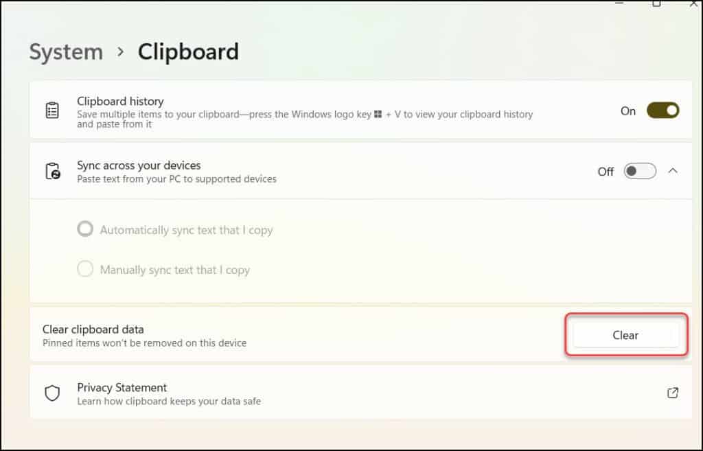 3 Best Ways to Clear Clipboard History in Windows 11 4 Clear Clipboard History using Windows 11 Settings