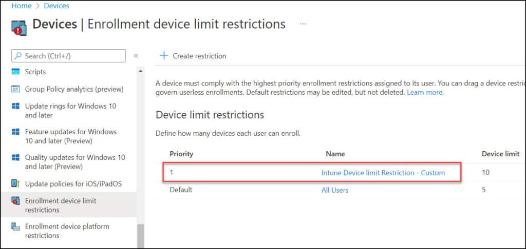 How To Configure Intune Device Enrollment Restrictions 16 Intune Device Enrollment Restrictions