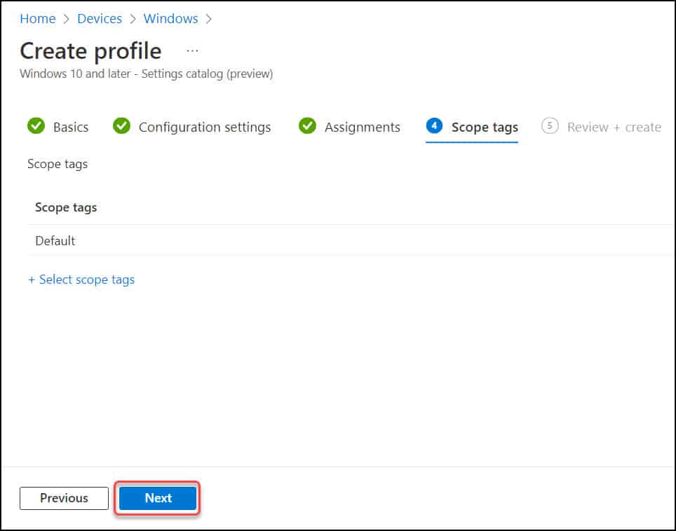 Intune Scope Tags for Edge Startup Boost