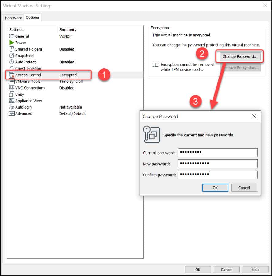 Reset VMware VM Password using Change Password Option