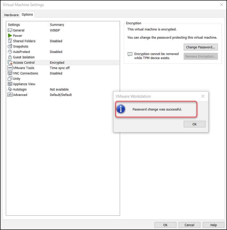 Reset VMware VM Password using Change Password Option