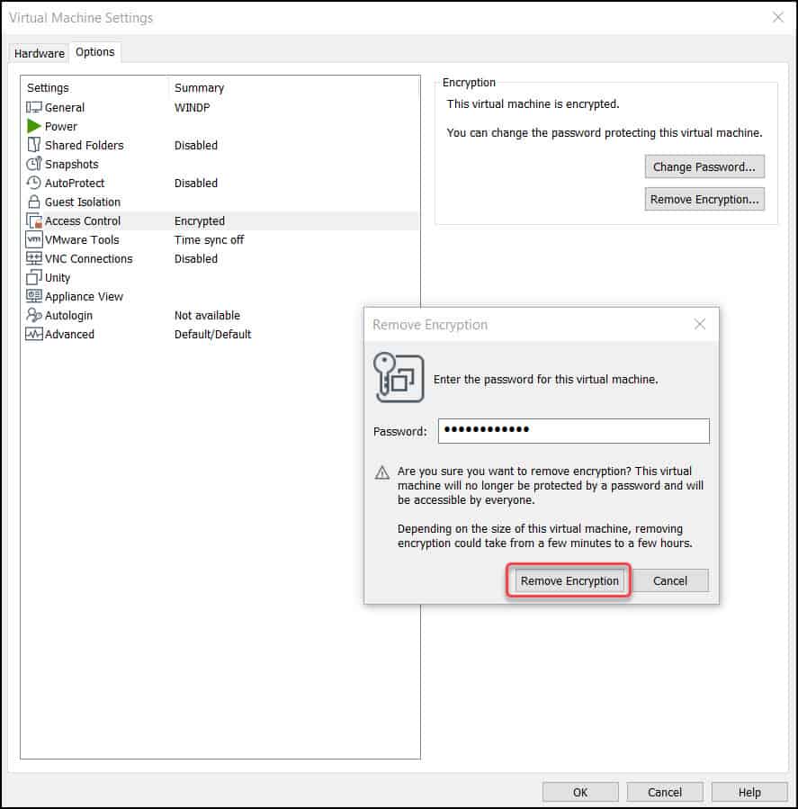 2 Easy Ways to Reset Virtual Machine Password (VMware) 6 Decrypt the Virtual Machine