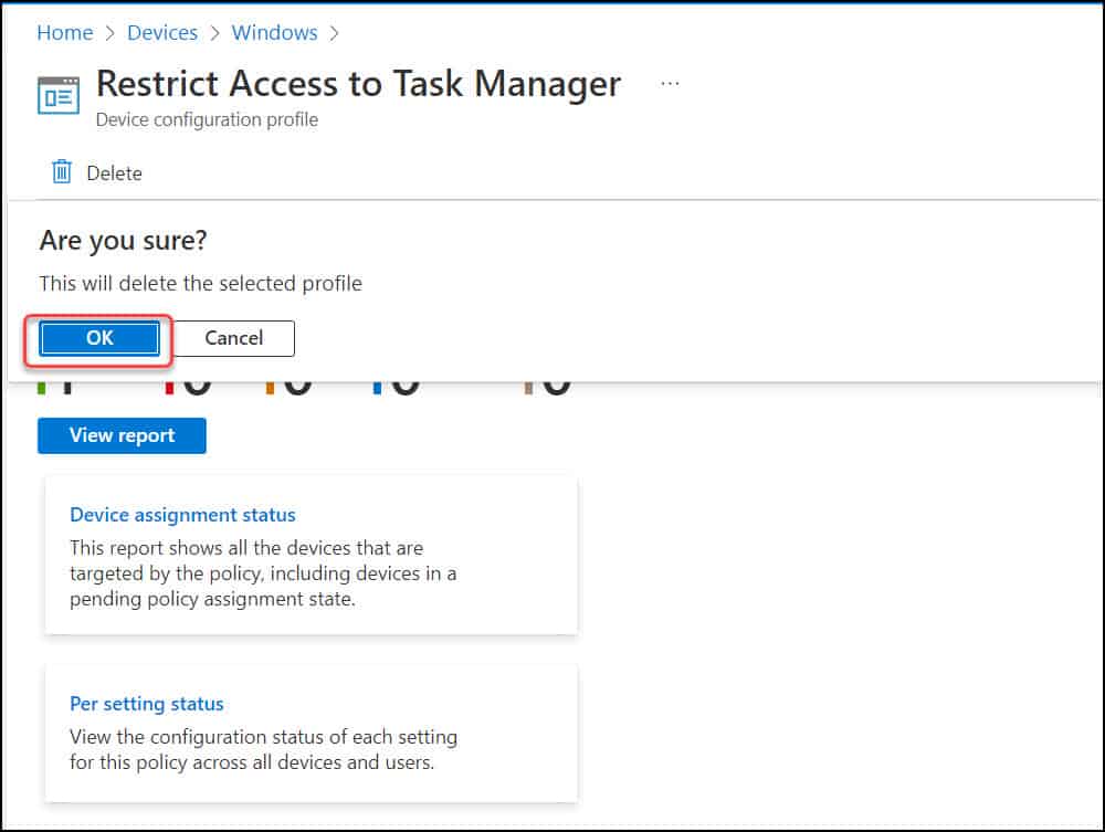 Delete Intune Configuration Profile