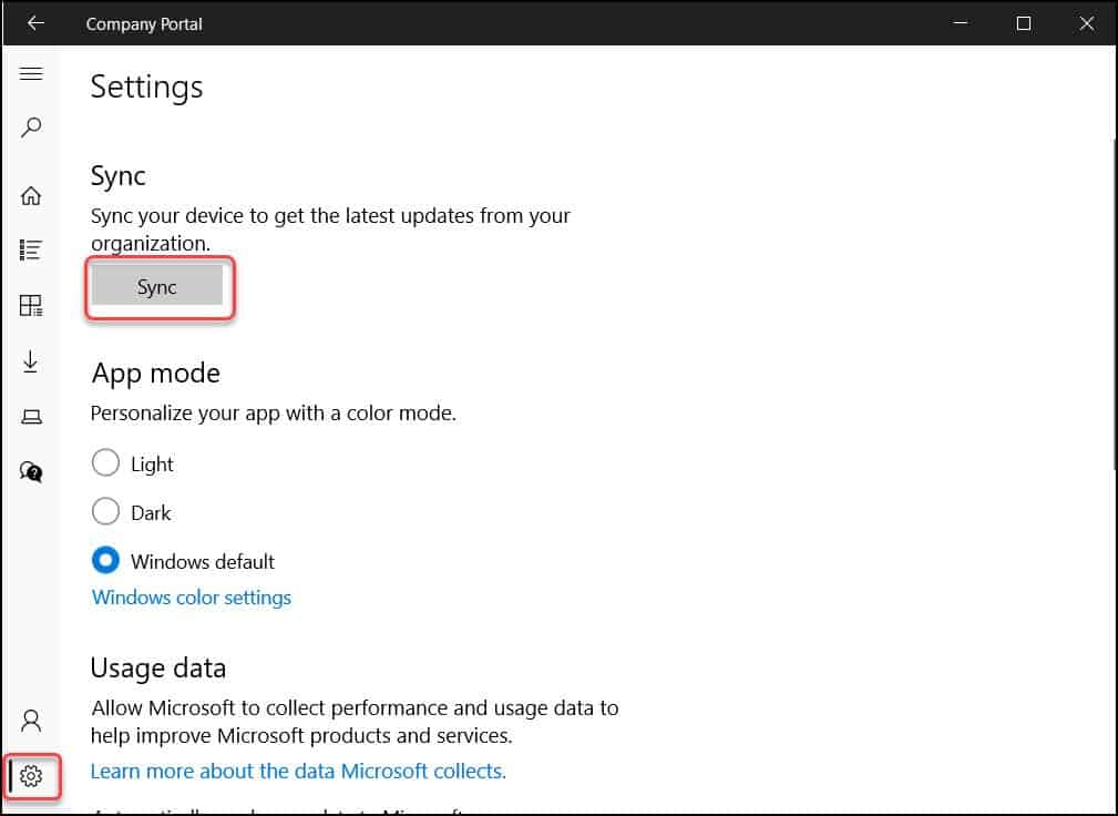 Sync Intune Policies from Company Portal App