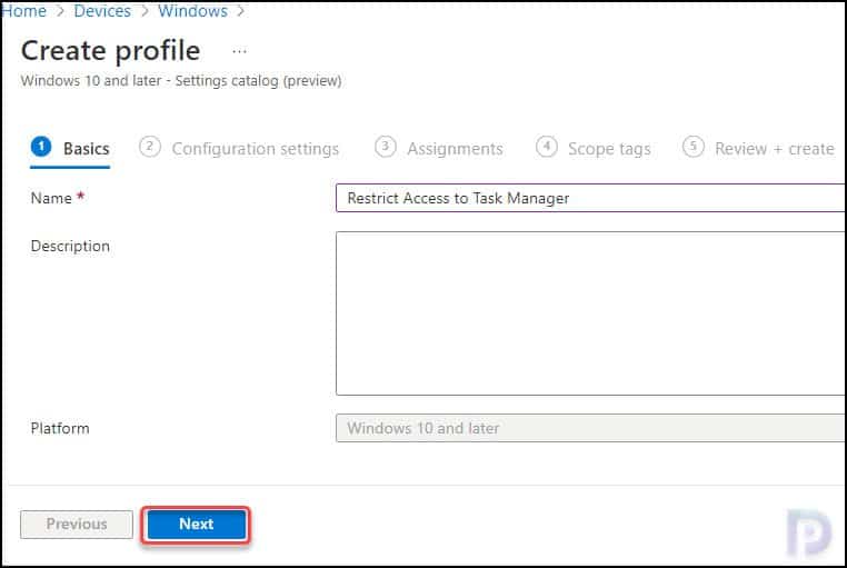 Remove Task Manager using Intune