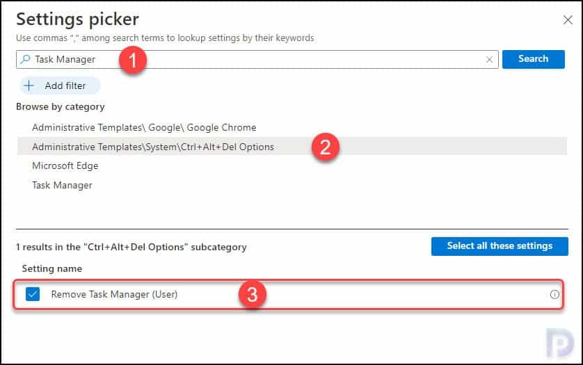 Remove Task Manager using Intune