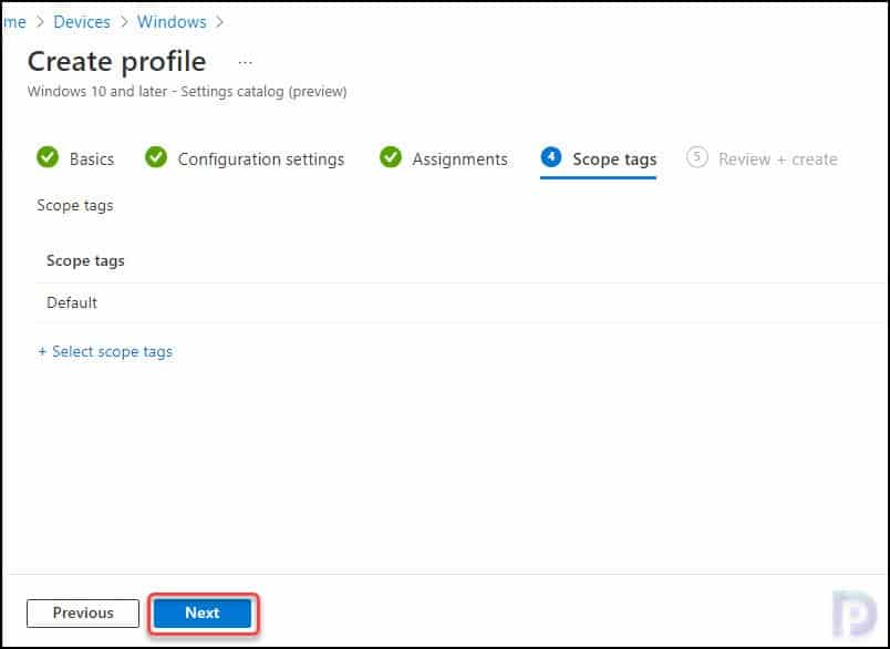 Remove or Disable Task Manager using Intune (MEM) 8 Define Scope Tags
