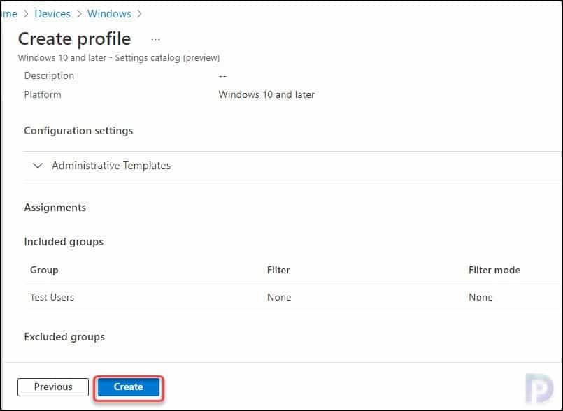 Remove or Disable Task Manager using Intune (MEM) 9 Review + Create | Disable Task Manager using Intune