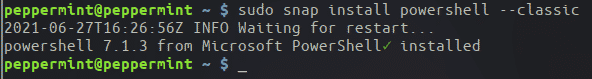 Installing PowerShell on Linux using Snap