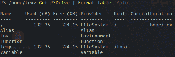Get-PSDrive command on PowerShell Core