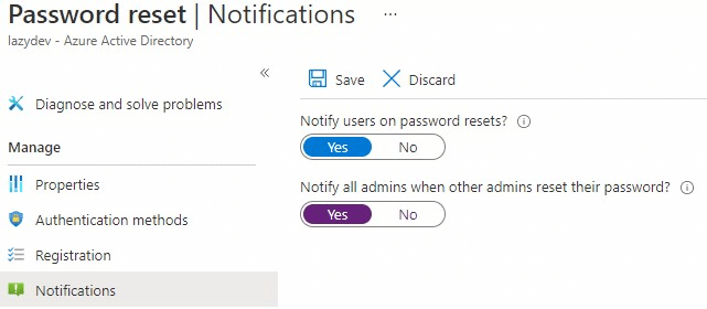 password reset nofitication