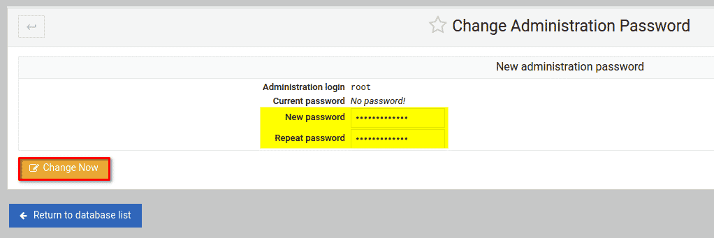 Setting up MySQL root password
