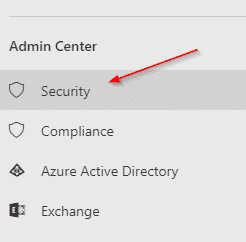 Navigating to the Office 365 Security & Compliance Center
