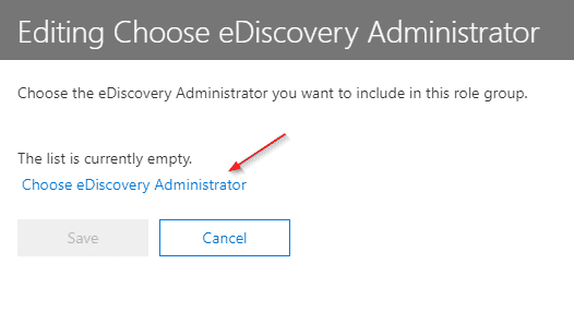 Editing the eDiscovery Administrator Role Assignment