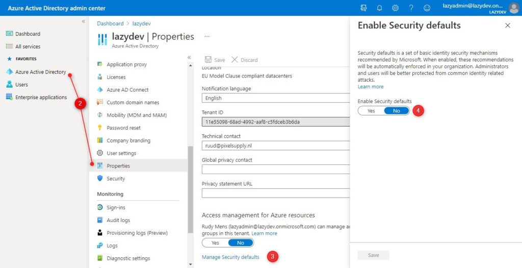 office 365 security defaults