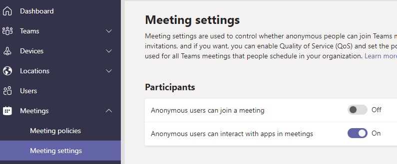 Block Anonymous Users in Teams