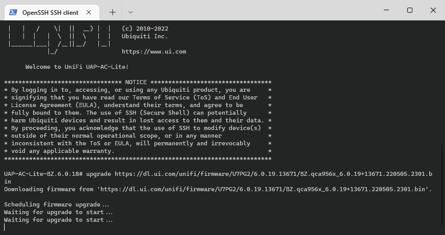 UniFi Firmware Upgrade
