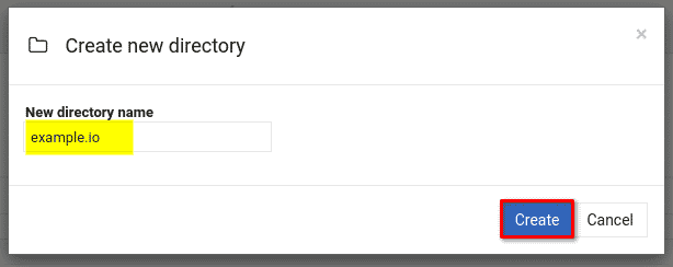 Creating a new DocumentRoot Directory (example.io)