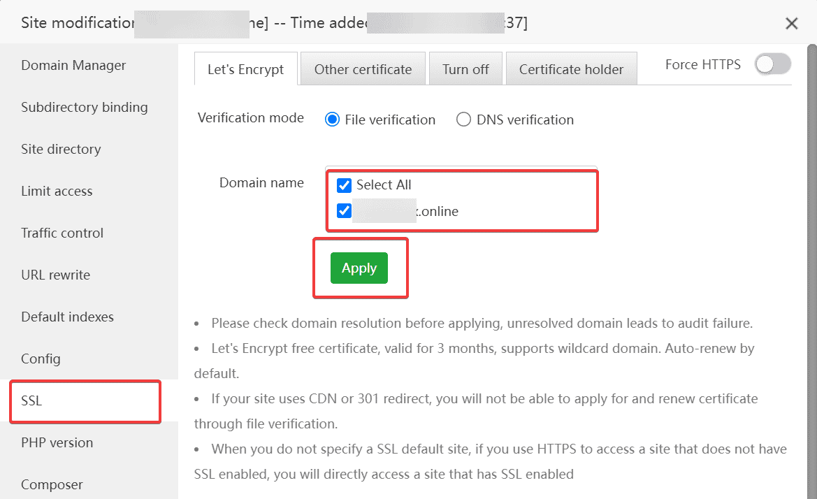 Securing your newly-created website