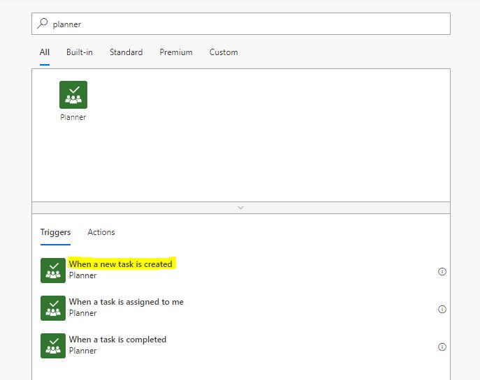 Microsoft Flow Planner Trigger
