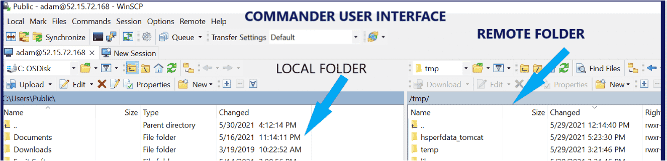 WinSCP Commander Interface