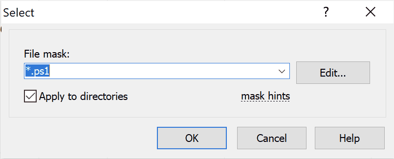 Specifying a WinSCP file mask to select files