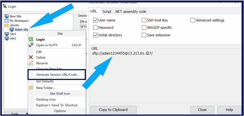 WinSCP site