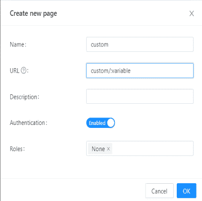 Create a dynamic page with a variable