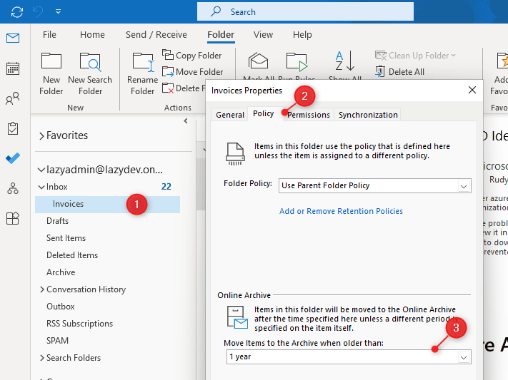 Change archiving policy