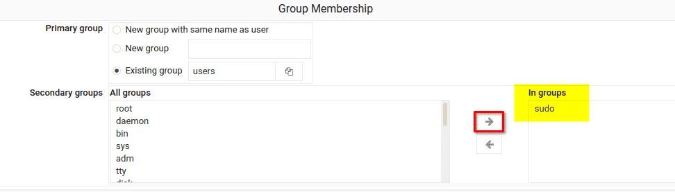 Adding sudo Group to New Use