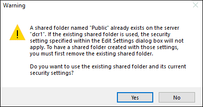 Getting a duplicate shared folder error