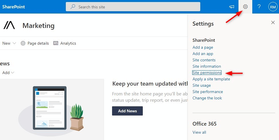 sharepoint site permissions