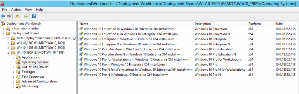 Select Windows 10 Version - Enterprise