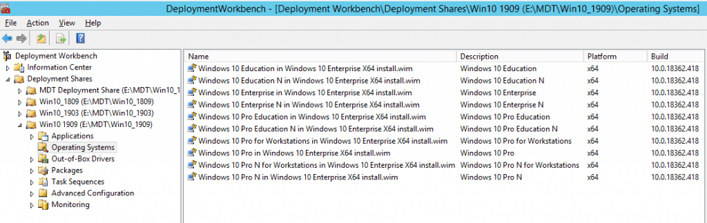 Capture Custom Windows 10 Image Creation Using MDT ConfigMgr 14 Select Windows 10 Version - Enterprise