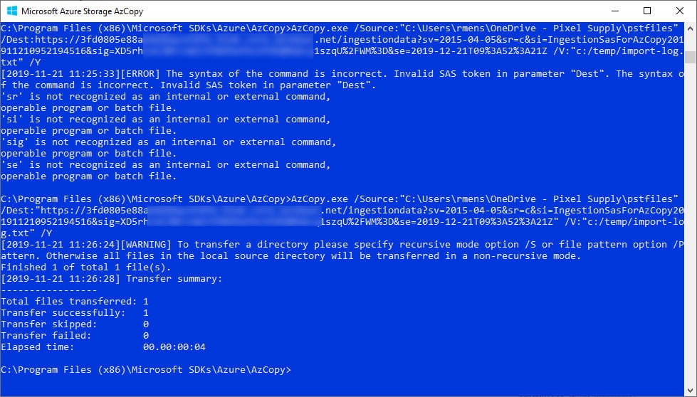 Azure AzCopy Tool