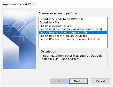 Import PST file to Office 365 with Outlook