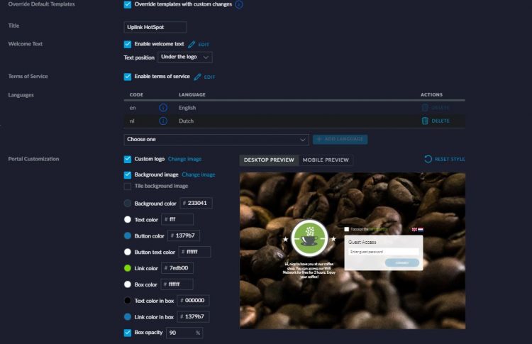 Customizing the Unifi Guest Portal
