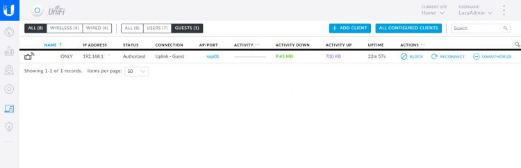 Manage Guest Clients Unifi