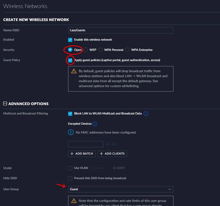 Unifi Create Wireless Guest Network