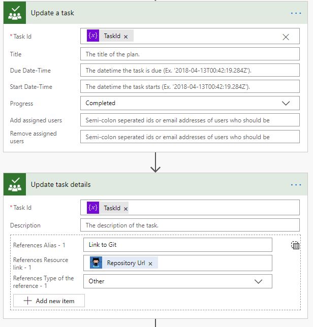 Using variables in Microsoft Flow