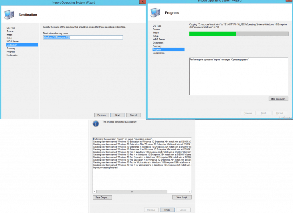 Capture Custom Windows 10 Image Creation Using MDT ConfigMgr 13 Finish MDT Import Operating System Wizard