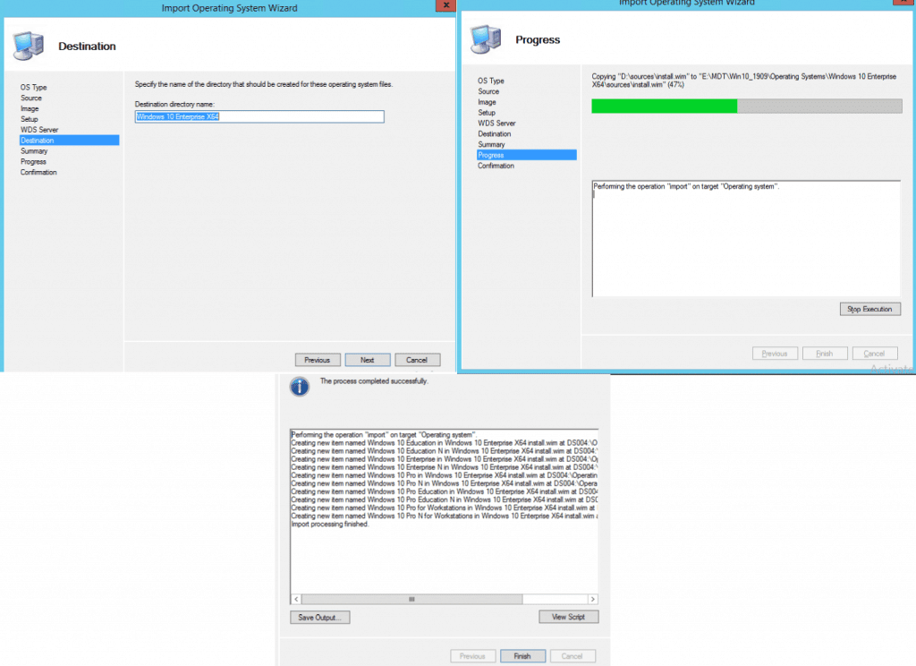 Finish  MDT Import Operating System Wizard 