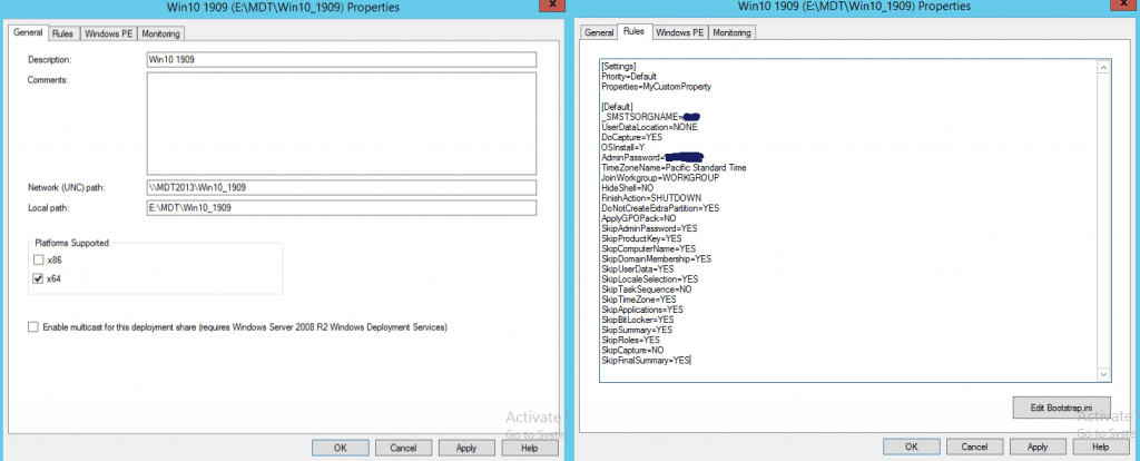 Capture Custom Windows 10 Image Creation Using MDT ConfigMgr 22 Modify Bootstrap Setting - Image Creation Using MDT